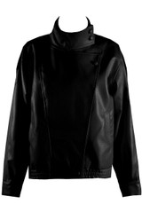 High Neck PU Biker Jacket