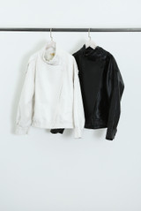 High Neck PU Biker Jacket