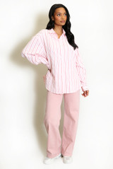 Cotton Blend Striped Shirt