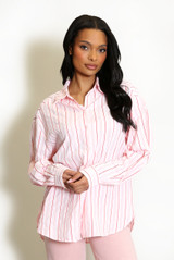 Cotton Blend Striped Shirt