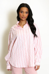 Cotton Blend Striped Shirt