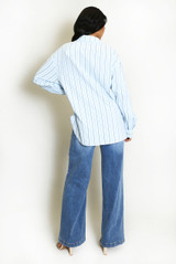 Cotton Blend Striped Shirt