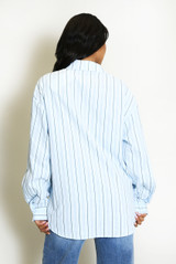 Cotton Blend Striped Shirt