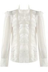 Ruffles Mock Neck Blouse