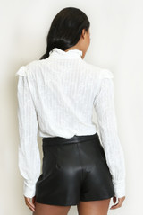 Ruffles Mock Neck Blouse