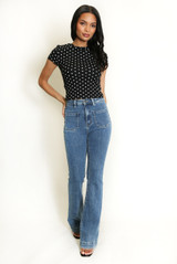 Flare Front Pocket Denim Jeans