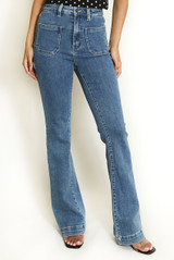 Flare Front Pocket Denim Jeans