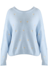 Fluffy Embroidered Bow Jumper 