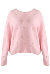 Fluffy Embroidered Bow Jumper 