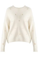 Fluffy Embroidered Bow Jumper 