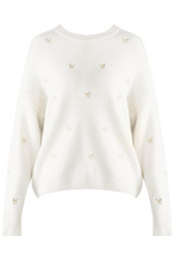 Fluffy Embroidered Bow Jumper 