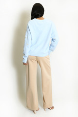 Fluffy Embroidered Bow Jumper 