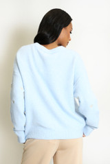 Fluffy Embroidered Bow Jumper 