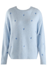 Fluffy Embroidered Heart Jumper 