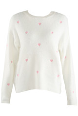 Fluffy Embroidered Heart Jumper 