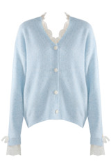 Lace Trim Fluffy Cardigan 