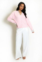 Lace Trim Fluffy Cardigan 