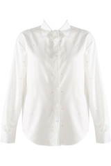 Heart Embroidered Cotton Shirt