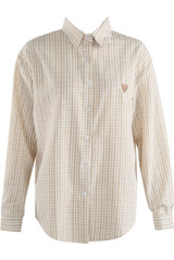 Heart Embroidered Check Cotton Shirt
