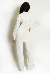 Heart Embroidered Check Cotton Shirt