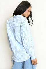 Heart Embroidered Check Cotton Shirt