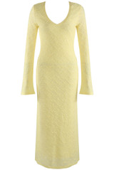 V Neck Textured Maxi Dress