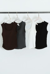 Ribbed Square Neck Vest Top