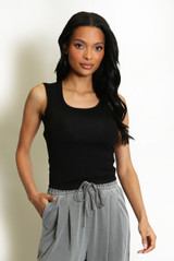 Ribbed Square Neck Vest Top