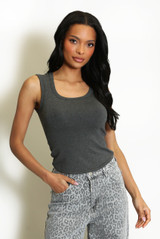 Ribbed Square Neck Vest Top