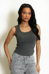 Ribbed Square Neck Vest Top