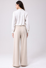 Pin tuck High Waist Wide Leg Trouser
