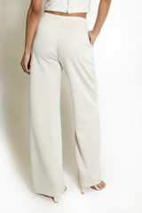 Pin tuck High Waist Wide Leg Trouser