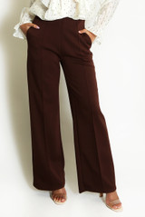 Pin tuck High Waist Wide Leg Trouser