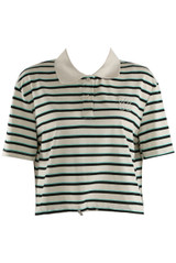Striped Cropped Polo Top