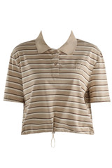 Striped Cropped Polo Top
