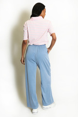 Striped Cropped Polo Top