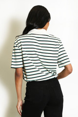 Striped Cropped Polo Top