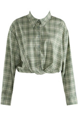 Gathered Hem Check Shirt