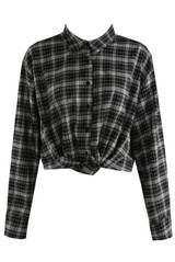 Gathered Hem Check Shirt