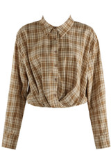 Gathered Hem Check Shirt
