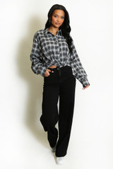 Gathered Hem Check Shirt