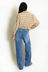 Gathered Hem Check Shirt