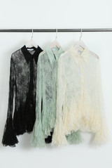 Lace Blouse With Frill Hem
