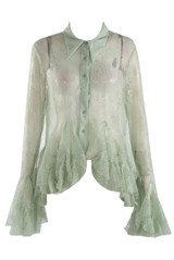 Lace Blouse With Frill Hem