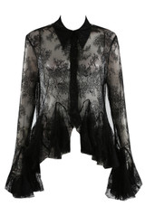Lace Blouse With Frill Hem