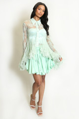 Lace Blouse With Frill Hem
