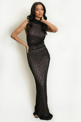 Lace Halter Neck Maxi Dress