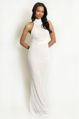 Lace Halter Neck Maxi Dress