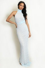 Lace Halter Neck Maxi Dress