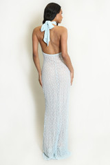 Lace Halter Neck Maxi Dress